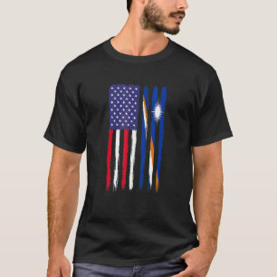 Camiseta Raíces de las Islas Marshall Bandera media estadou