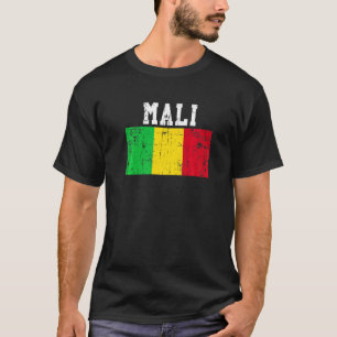 Camiseta Raíces de Malí con bandera retro vintage