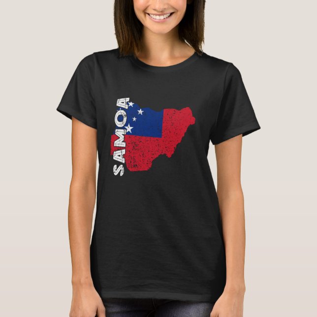Camiseta Raíces de Samoa Orgullo de Samoan Mapa de la época (Anverso)