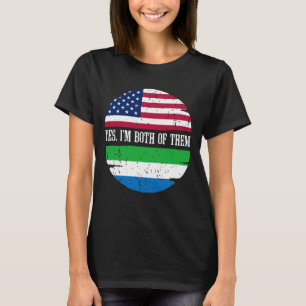 Camiseta Raíces de Sierra Leona Media Bandera Americana de 
