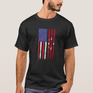 Camiseta Raíces de Sioux Bandera Media Estadounidense Patri