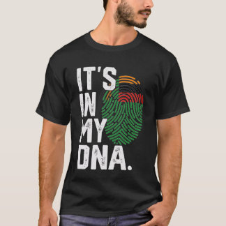 Camiseta Raíces de Zambia Bandera Gráfica de Huella Dactila