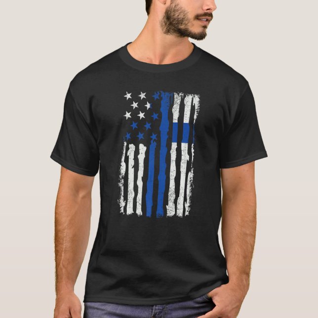 Camiseta Raíces del Orgullo Estadounidense Finlandés Bander (Anverso)