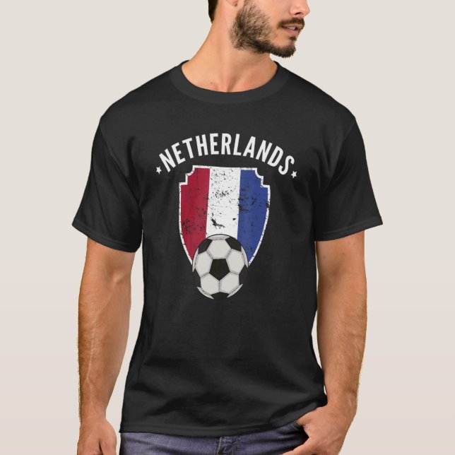 Camiseta Raíces del Orgullo Holandés con Bandera de Fútbol  (Anverso)