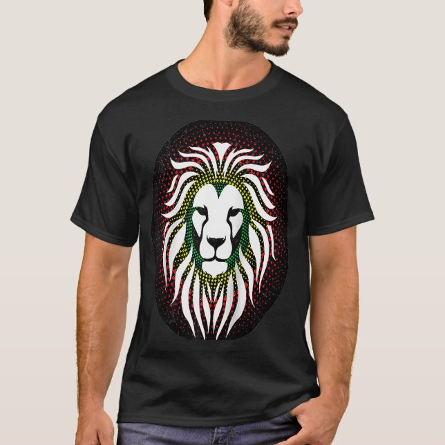 Camiseta Raíces del recuerdo de Jamaica Rastafari Lion Head (Anverso)