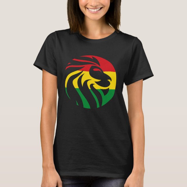 Camiseta Raíces del recuerdo de Jamaica Rastafari Lion Head (Anverso)