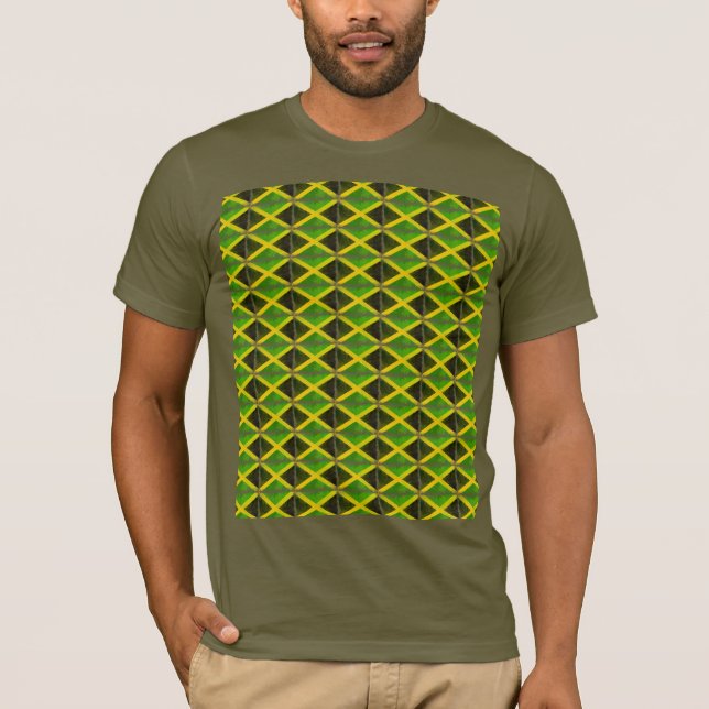 Camiseta Raíces del reggae de la bandera jamaiquina (Anverso)