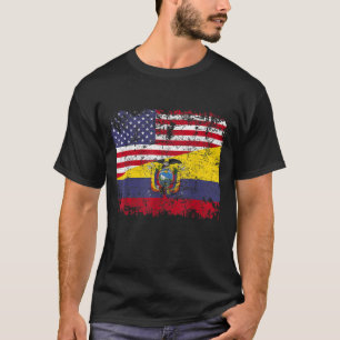 Camiseta RAÍCES ECUADORIANOS Bandera Media Estadounidense E