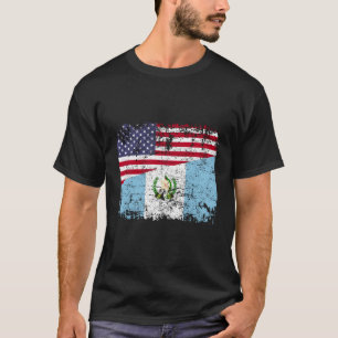 Camiseta Raíces guatemaltecas Bandera semiestadounidense Gu