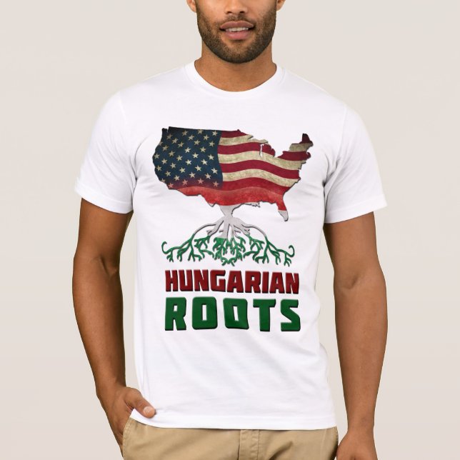 Camiseta Raíces húngaras estadounidenses (Anverso)
