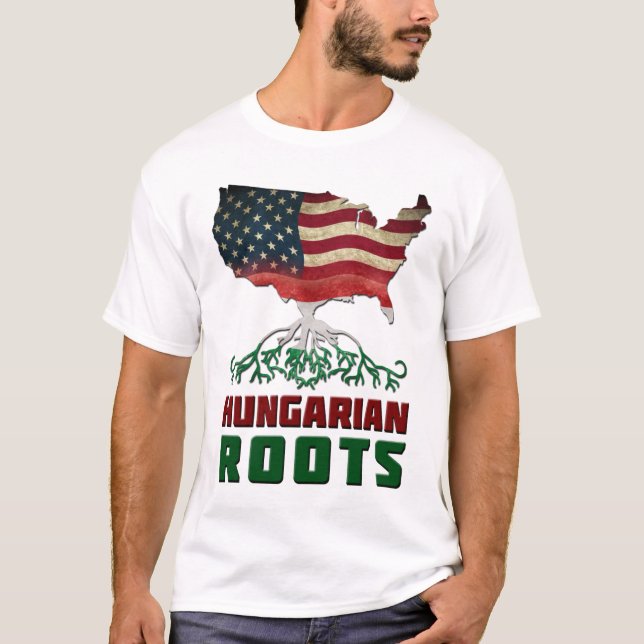 Camiseta Raíces húngaras estadounidenses (Anverso)