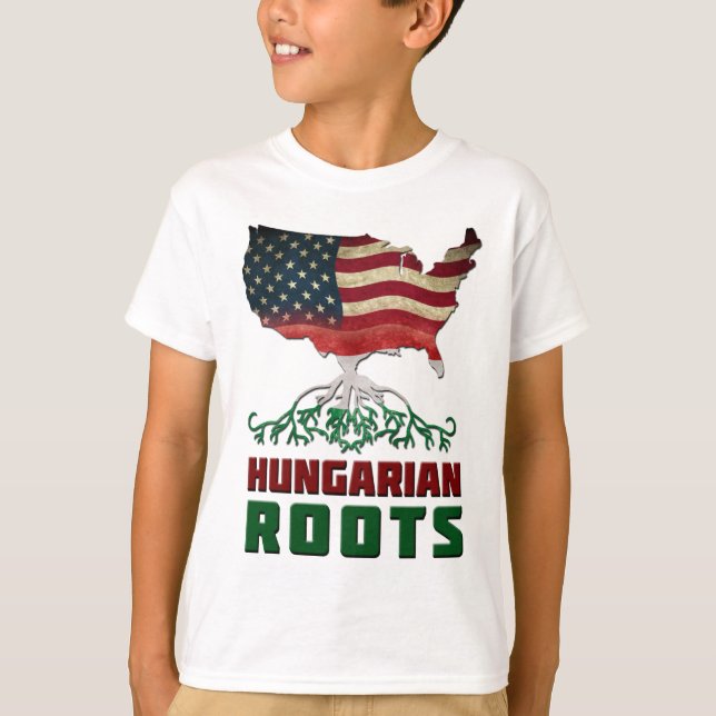 Camiseta Raíces húngaras estadounidenses (Anverso)
