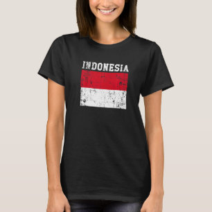 Camiseta Raíces indonesias de la bandera indonesia retro vi
