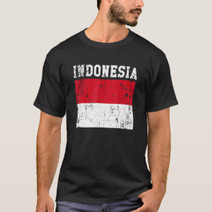 Camiseta Raíces indonesias de la bandera indonesia retro vi