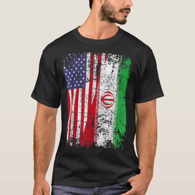 Camiseta RAÍCES IRANÍES Bandera MEDIANO ESTADOUNIDENSE BAND (Anverso)