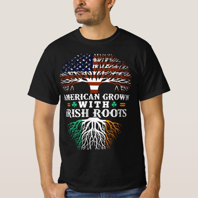 Camiseta Raíces irlandesas de crecimiento norteamericano (Anverso)