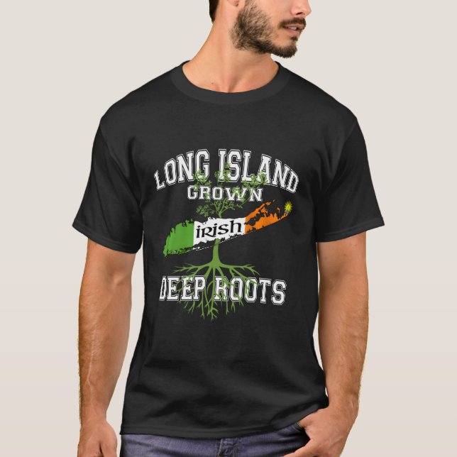Camiseta Raíces irlandesas de Long Island Ny (Anverso)