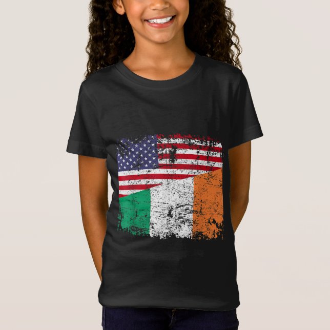 Camiseta RAÍCES IRLANDESES Bandera semiamericana IRLANDA (Anverso)