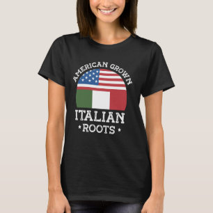 Camiseta Raíces Italianas Crecen Estadounidenses Unidos Ita