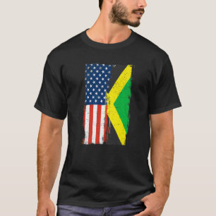 Camiseta Raíces Jamaicanas Bandera De EE. UU. Patrimonio Mi