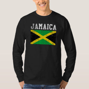Camiseta Raíces jamaiquinas de la bandera jamaiquina retro 