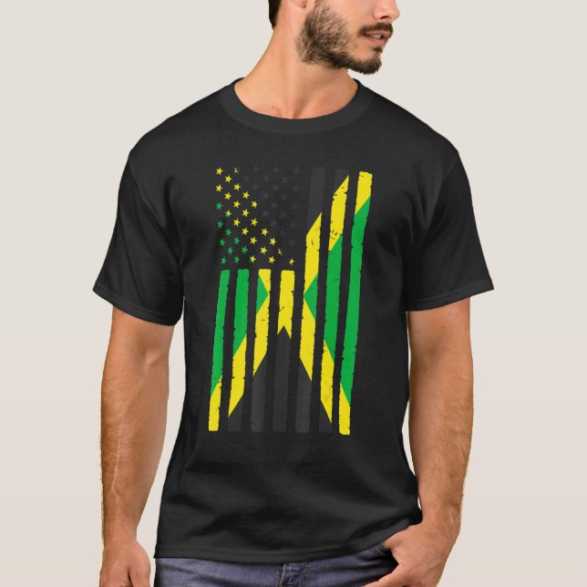 Camiseta Raíces Jamaiquinas Patrimonio De La Bandera Estado (Anverso)