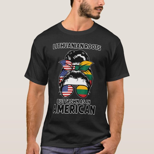 Camiseta Raíces lituanas cultivadas bandera lituana estadou (Anverso)