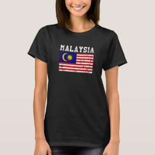 Camiseta Raíces malayas de la bandera malaya retro vintage