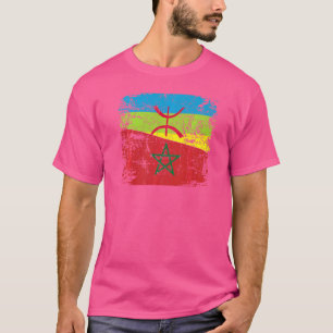 Camiseta Raíces marroquíes medio bandera amazigh Orgullosos