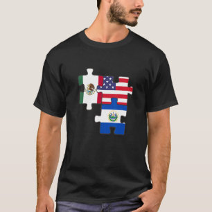 Camiseta Raíces mexicana y salvadoreña más bandera de los E