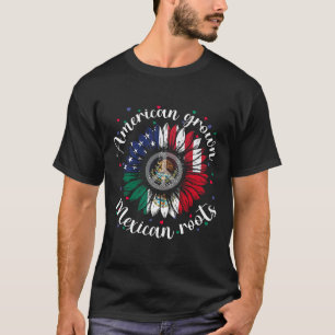 Camiseta Raíces mexicanas crecidas de Estados Unidos Cinco 