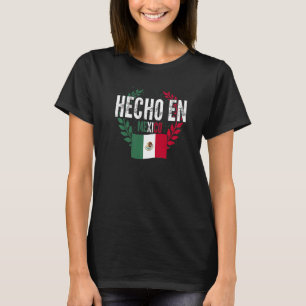 Camiseta Raíces mexicanas hispanas Bandera mexicana Hecho E