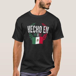 Camiseta Raíces mexicanas hispanas Bandera mexicana Hecho E