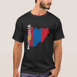 Camiseta Raíces Mongolas Mapa Bandera de Mongolia Orgullo M