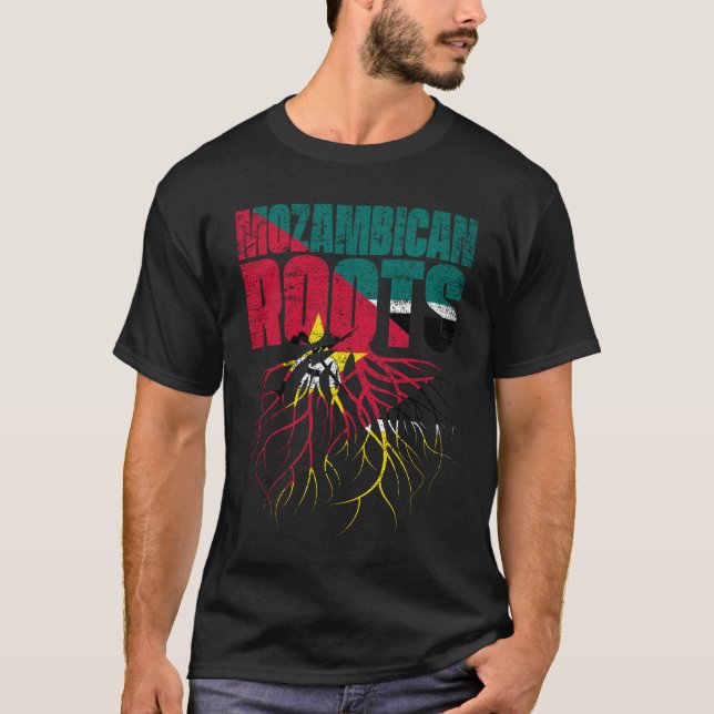 Camiseta Raíces mozambiqueñas, bandera del patrimonio de Mo (Anverso)