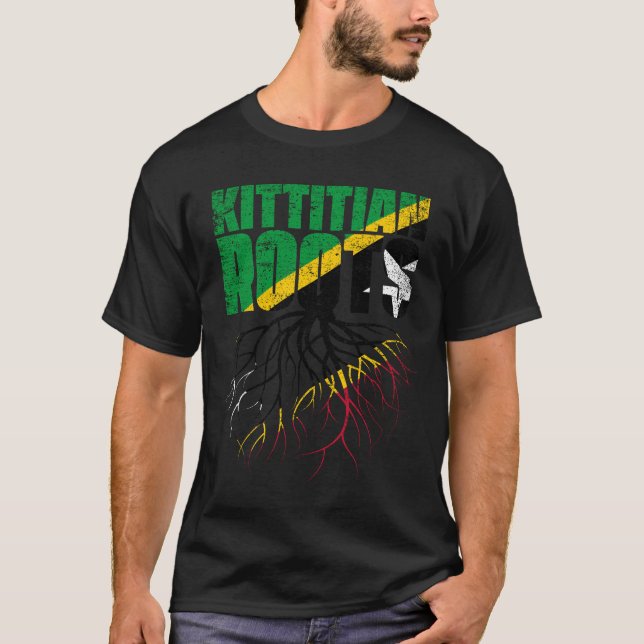 Camiseta Raíces nevisianas de Kittiano en San Cristóbal y N (Anverso)