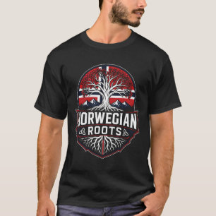 Camiseta Raíces noruegas bandera de noruega árbol genealógi