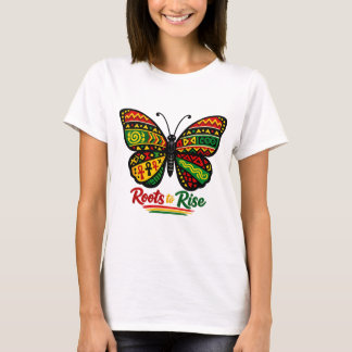 Camiseta Raíces para Ascender Mariposa de la Historia Negra