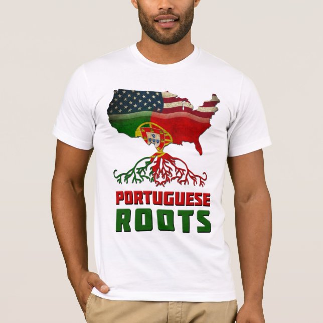 Camiseta Raíces portuguesas americanas (Anverso)