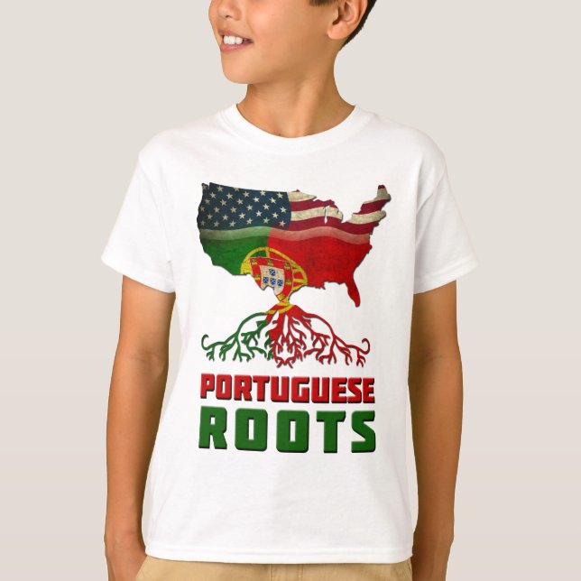 Camiseta Raíces portuguesas americanas (Anverso)