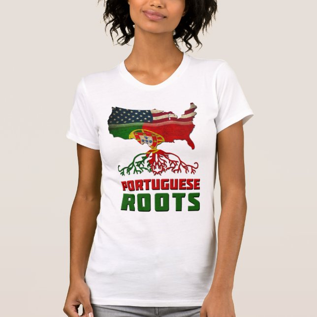 Camiseta Raíces portuguesas americanas (Anverso)
