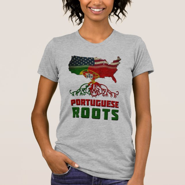 Camiseta Raíces portuguesas norteamericanas (Anverso)