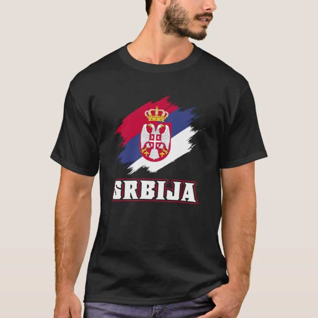 Camiseta Raíces serbias Srbija Bandera serbia de Serbia (Anverso)