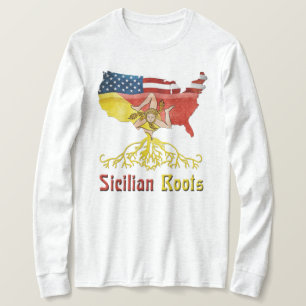 Camiseta Raíces sicilianas Patrimonio de la Bandera de Esta