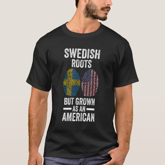 Camiseta Raíces suecas pero cultivadas como suecas estadoun (Anverso)