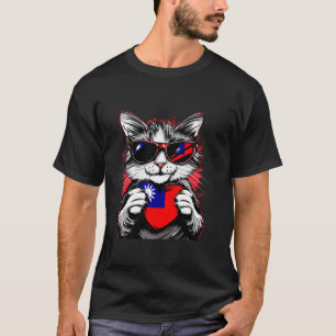 Camiseta Raíces Taiwanesas Orgullo Taiwanés Gato de la Band