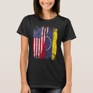 Camiseta RAÍCES VENEZOLANOS Bandera MEDIANO ESTADOUNIDENSE 