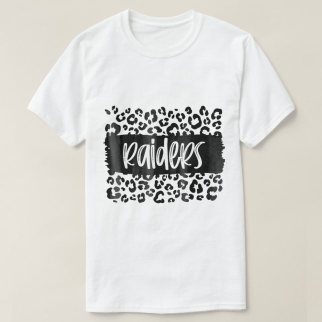 Camiseta Raiders Team Mascot School Spirit Game Night Leopa (Diseño del anverso)