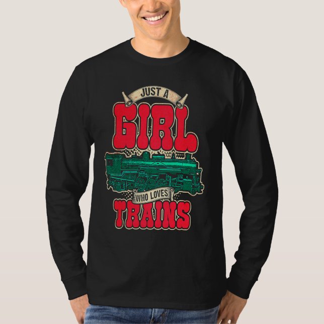 Camiseta Railfan Train Fan Model Railroad Love Female Girl  (Anverso)