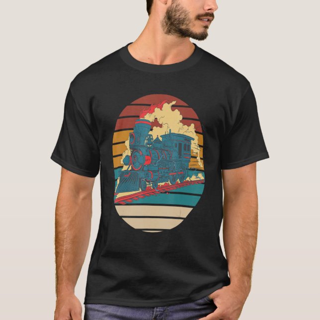 Camiseta Railroad Steam Locomotive Retro Railway Train Cond (Anverso)